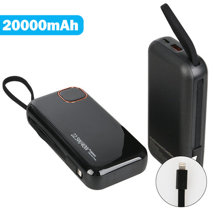 E32 10000/20000mAh large capacity power bank(Built-in Type-C/Lightning Cable)
