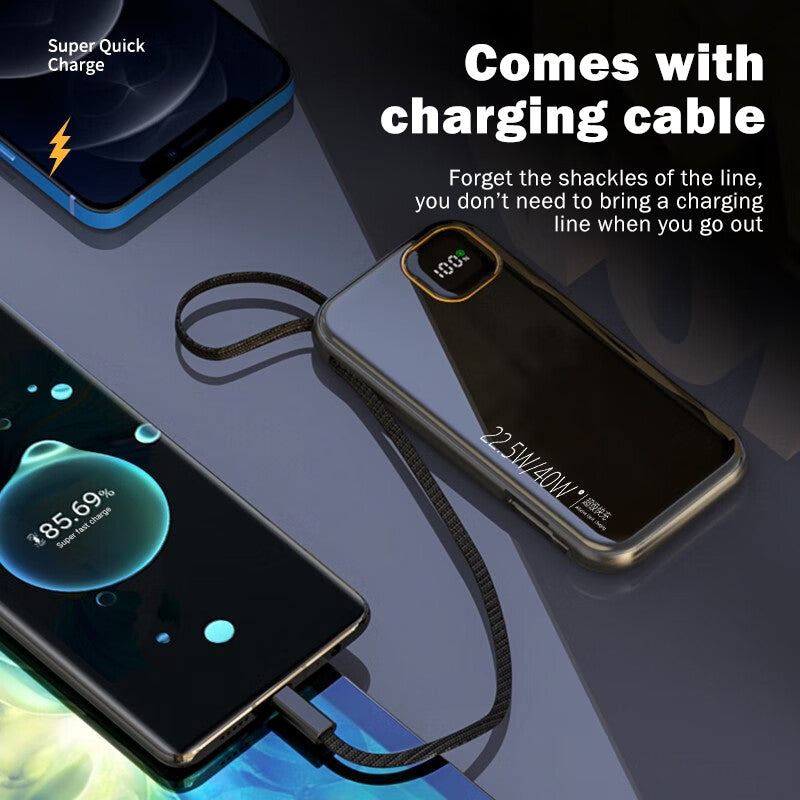 E32 10000/20000mAh large capacity power bank(Built-in Type-C/Lightning Cable)